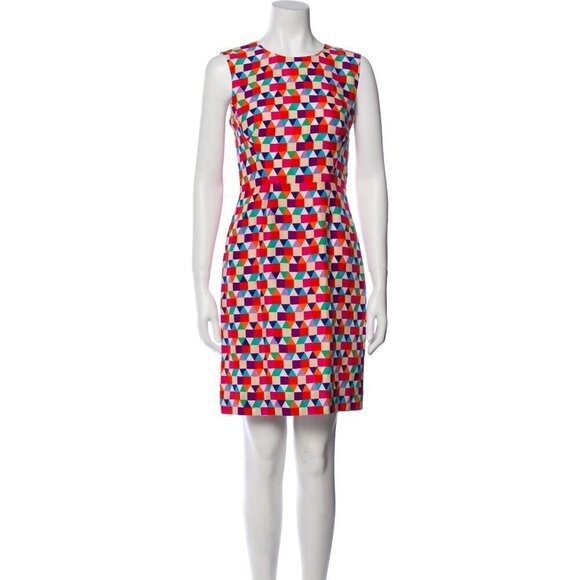 Kate Spade Abbey Geometric Print Sleeveless Sheath Midi Dress Colorful Women 2 - Picture 1 of 14